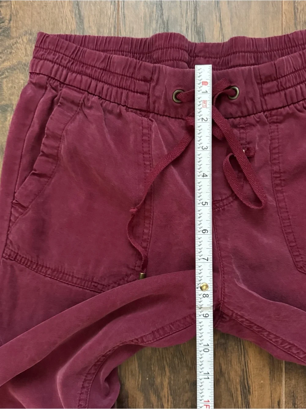Old Navy XS Burgundy Mid-Rise Soft Twill Utility Joggers